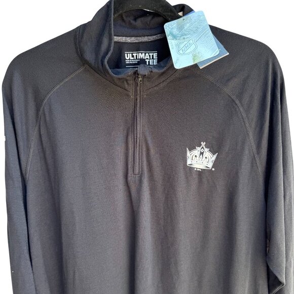 Adidas NHL Ultimate Tee 1/4 Zip Long Sleeve Black Climalite Mens Top New XL - Picture 7 of 10